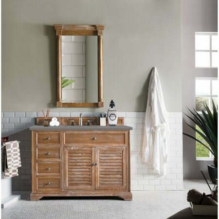 James Martin Vanities Savannah 48in Single Vanity, Driftwood w/ 3 CM Grey Expo Quartz Top 238-104-5211-3GEX